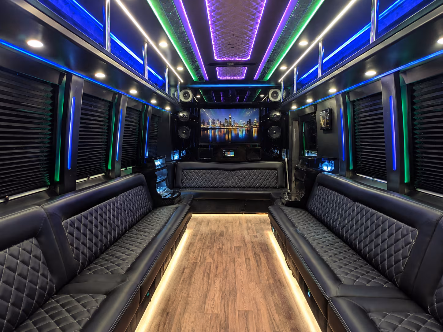 seattle 25 passenger party bus interior