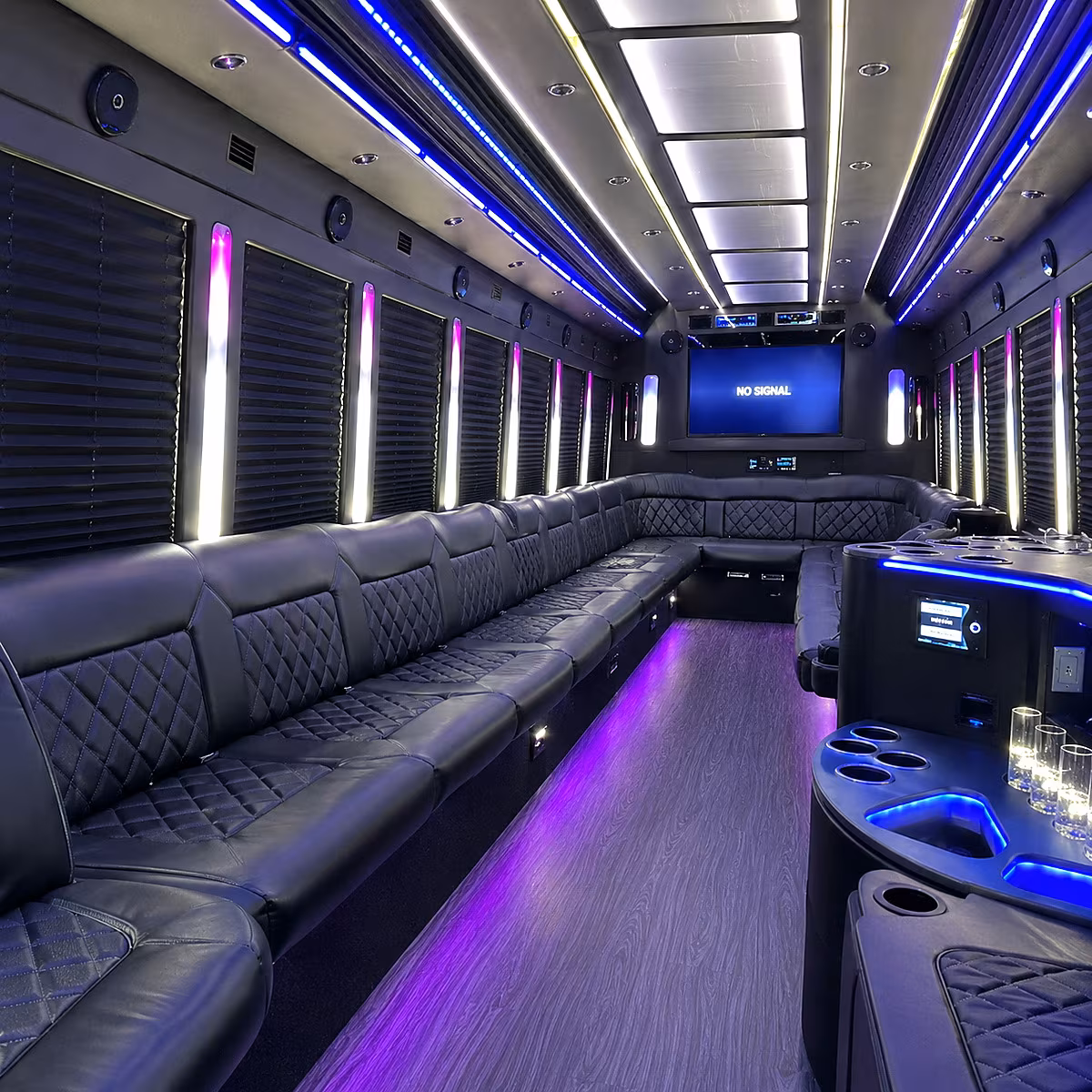 seattle 30 passenger party bus inside
