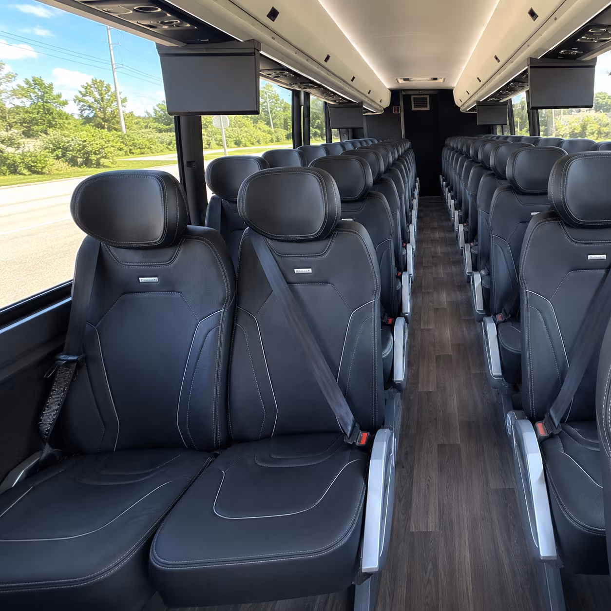 seattle 47 passenger charter bus inside
