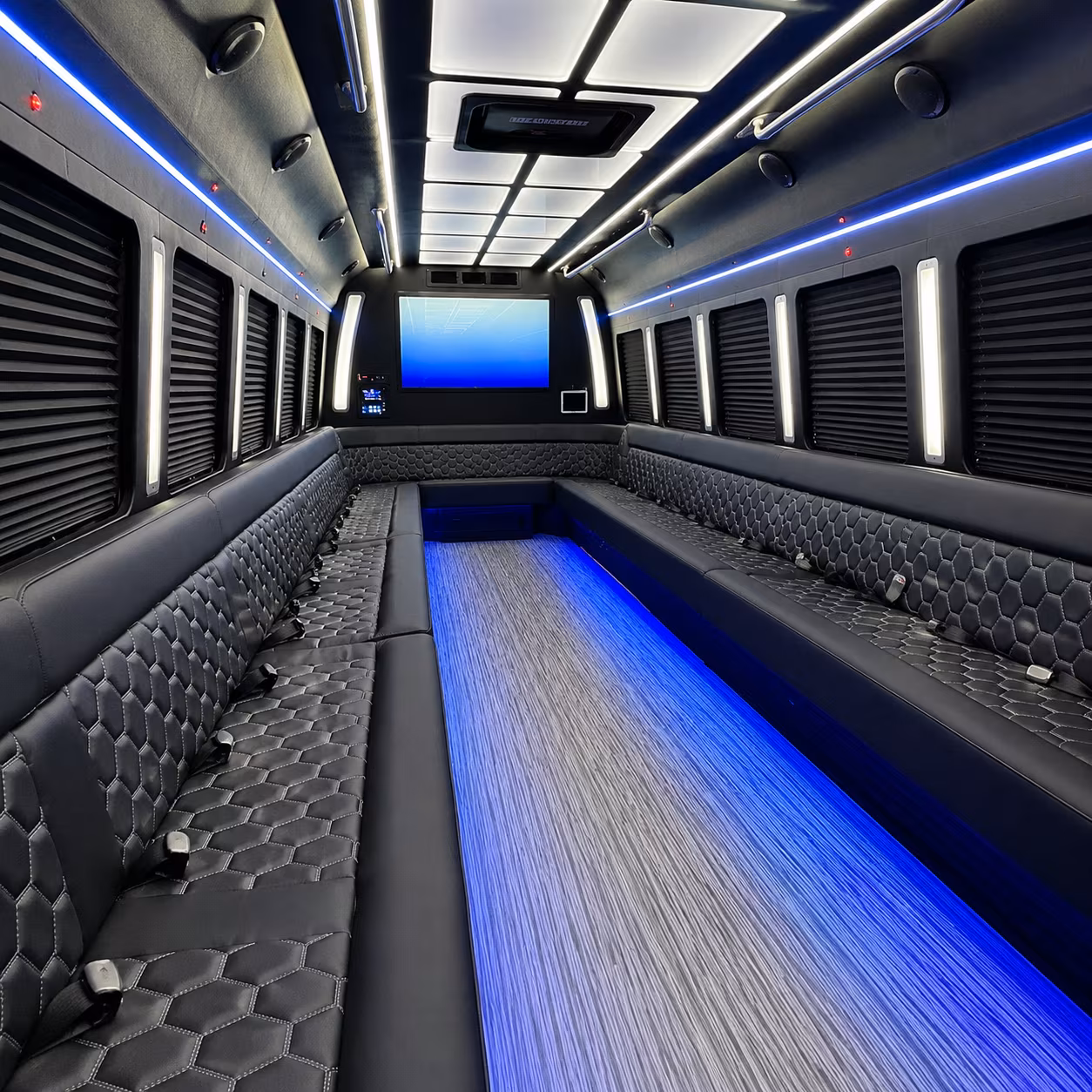 seattle 50 passenger party bus inside
